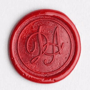 Lakstempel 2 sierlijke letters